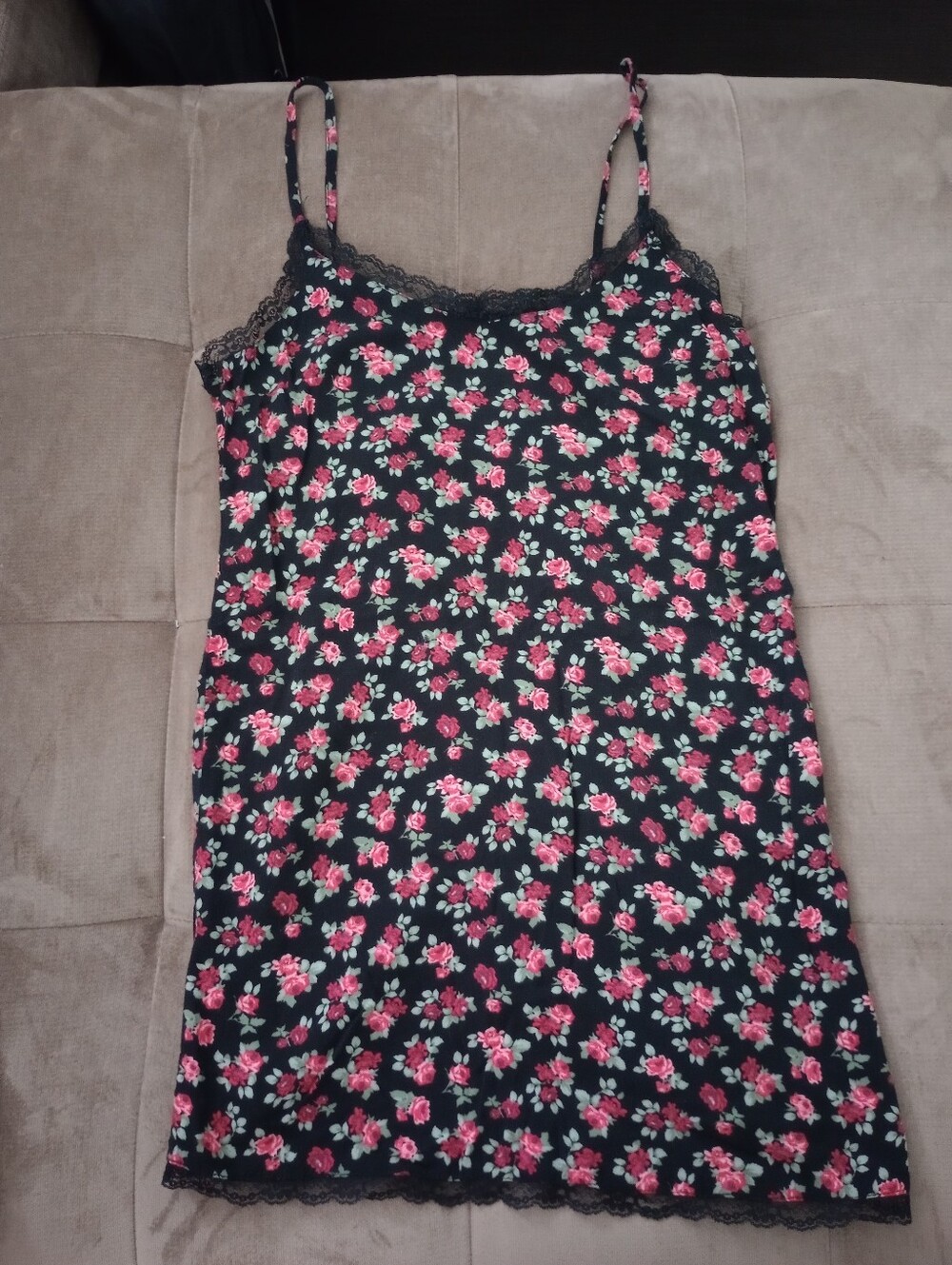 Adult - Forever 21 Black Camisole W/ Floral Pattern